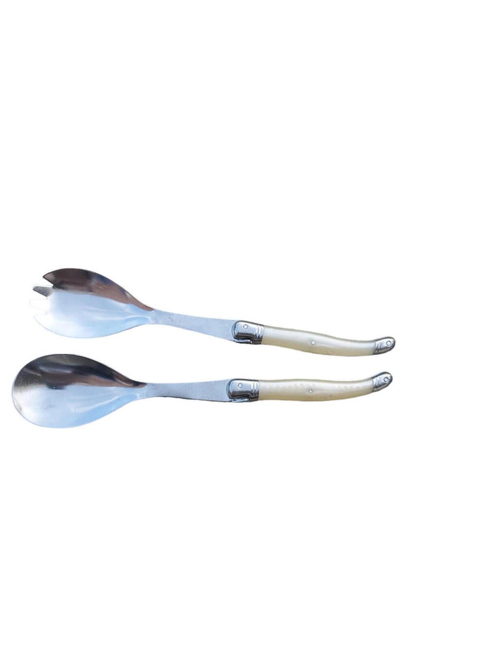 Laguiole Salad Server Set of 2 Pc 10"  Mother Of Pearl Handles Made In France